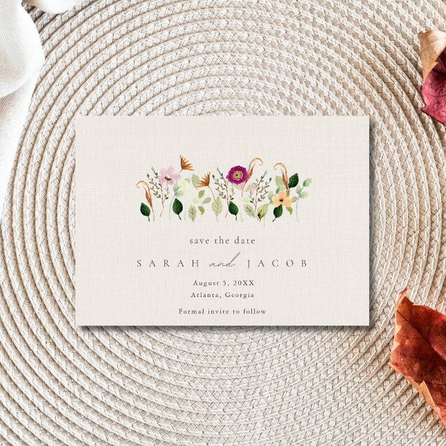 Reserva La Fecha Boda de Flores Silvestres Caprichosas (Whimsical Wildflowers Wedding Save The Date)