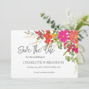 Reserva La Fecha Boda de flores silvestres del jardín floral de ver