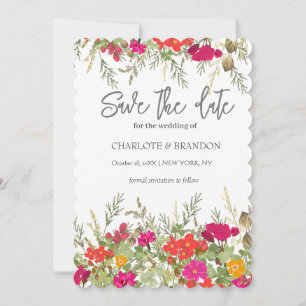 Reserva La Fecha Boda de flores silvestres en el jardín floral de v