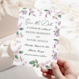 Reserva La Fecha Boda de Flores Silvestres Lilac Moderno