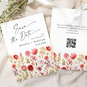 Reserva La Fecha Boda de flores silvestres Pastel Pink Boho código