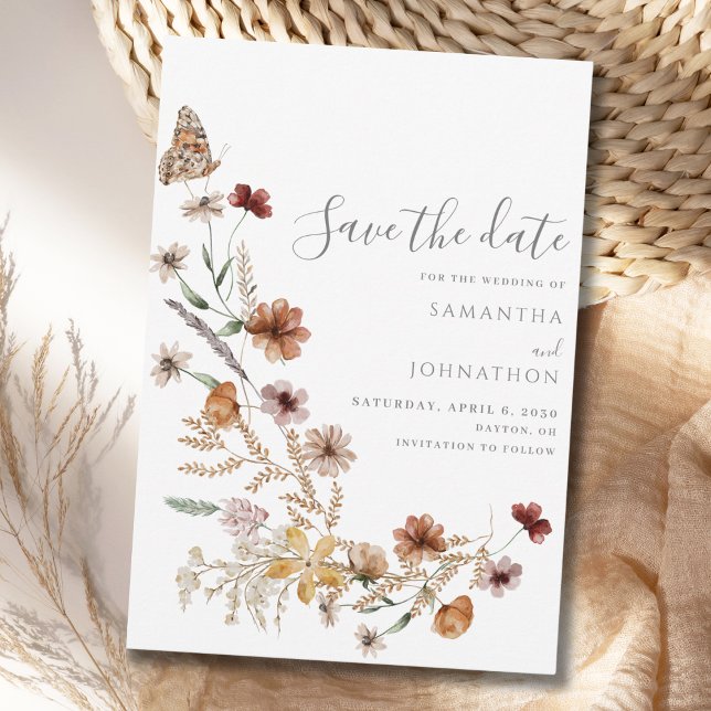 Reserva La Fecha Boda de flores silvestres rusas (Subido por el creador)