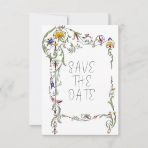 Reserva La Fecha Boda de Flores Silvestres Rustic Country Wildflowe
