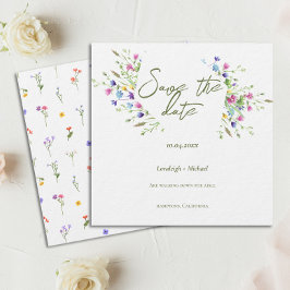 Reserva La Fecha Boda de flores silvestres simples de moda