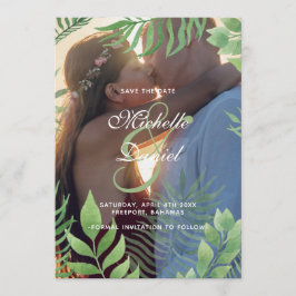 Reserva La Fecha Boda De Foliage De Acuarela Guardar La Fecha