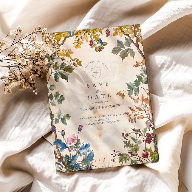 Reserva La Fecha Boda de follaje romántico de Woodland (Subido por el creador)