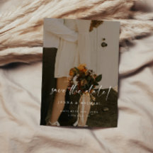 Boda de foto con código QR de escritura beige mini