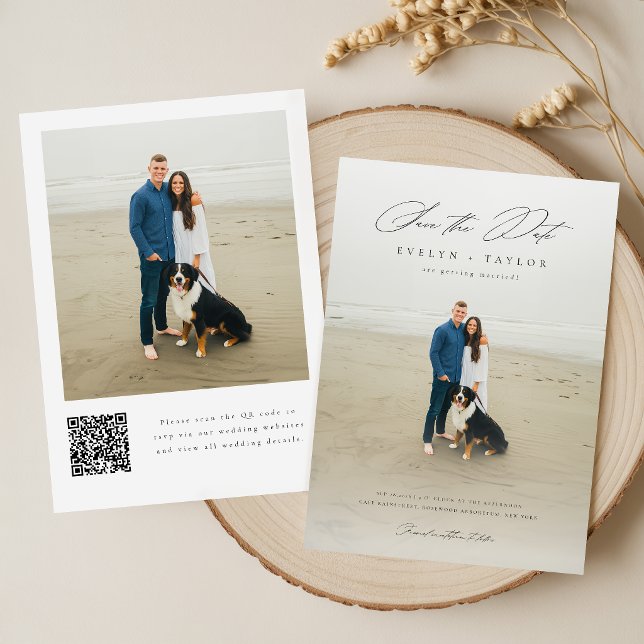 Reserva La Fecha Boda de Foto con Código QR Simple y Moderno (Subido por el creador)