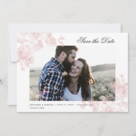 Reserva La Fecha Boda de foto con elegante letra floral