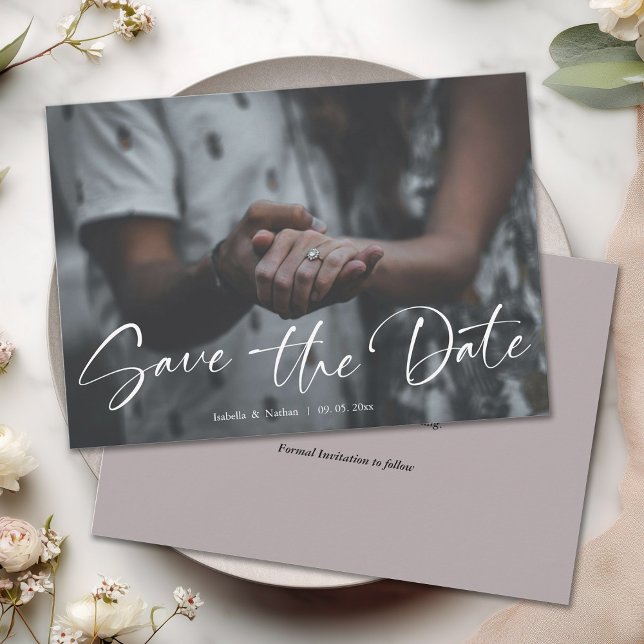 Reserva La Fecha Boda de Foto con Letra Elegante (Subido por el creador)