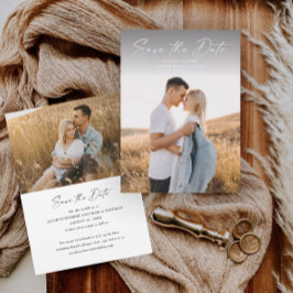 Reserva La Fecha Boda de Foto con Letra Moderna