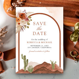 Reserva La Fecha Boda de Foto de Cactus del Desierto Floral de Terr