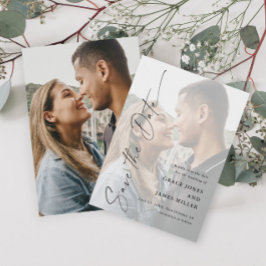 Reserva La Fecha Boda de Foto de Escritura Moderna y Elegante