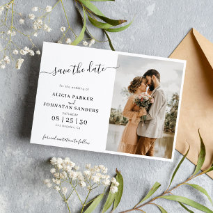 Reserva La Fecha Boda de foto de guión simple de moda minimalista