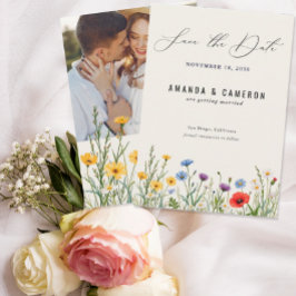 Reserva La Fecha Boda de foto de Spring Wild Flower Meadow