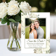 Boda de Foto Floral Boho Chic de Acuarela Blanca