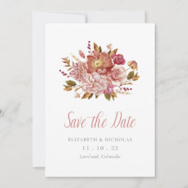Reserva La Fecha Boda de Foto Floral de Acuarela Elegante