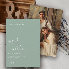 Reserva La Fecha Boda de foto minimalista Modern Sage
