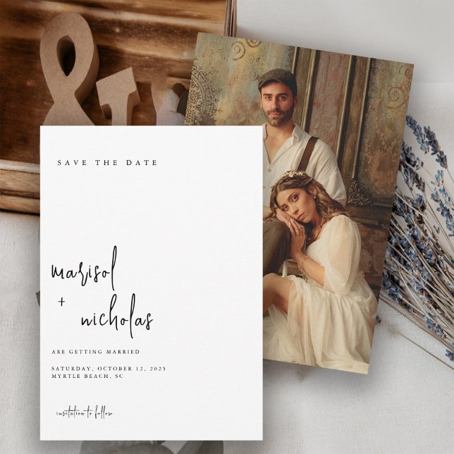 Reserva La Fecha Boda de Foto Minimalista Moderna (Subido por el creador)
