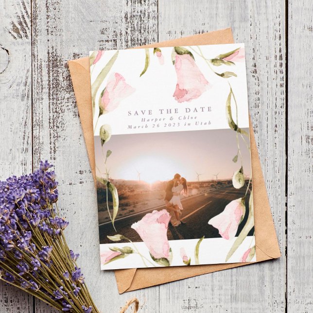 Reserva La Fecha Boda de fotografía Boho Spring Bold Wildflowers (Subido por el creador)