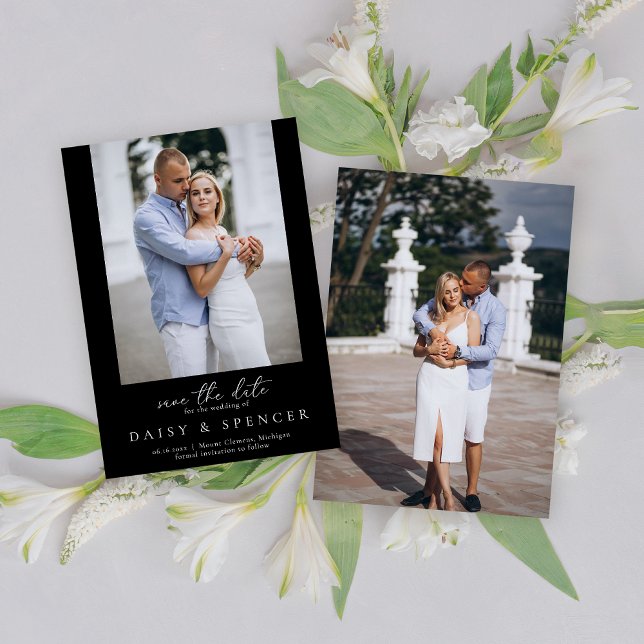 Reserva La Fecha Boda de fotografía clásico-negro moderno (Subido por el creador)