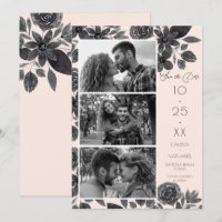 Boda de fotografía con acuarela floral rosa rosada