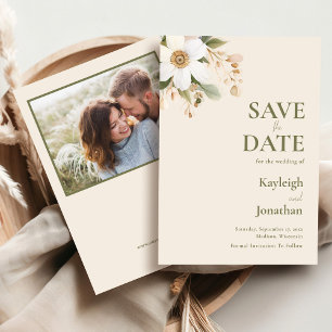 Reserva La Fecha Boda de fotografía con color de agua moderno beige