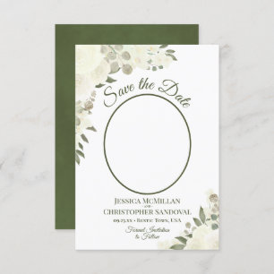 Reserva La Fecha Boda de fotografía de color floral marfil-color bl