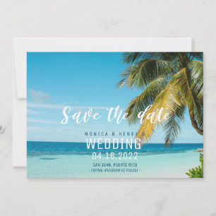 Reserva La Fecha Boda de fotografía de compromiso de playa tropical
