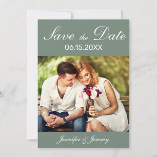 Reserva La Fecha Boda de fotografía de escritura blanca verde sage 