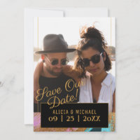 Boda de fotografía de escritura de oro de pintura
