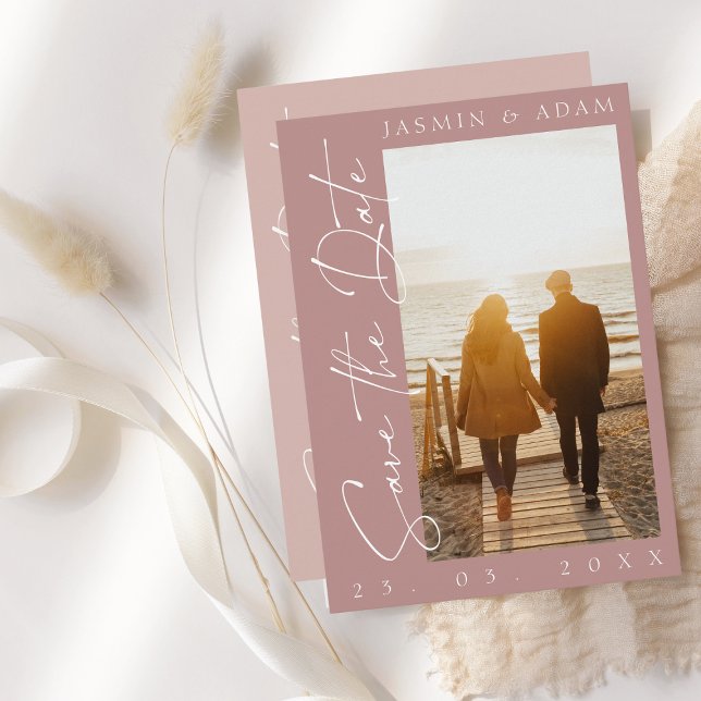 Reserva La Fecha Boda de fotografía de escritura rosa polvorienta m (Subido por el creador)