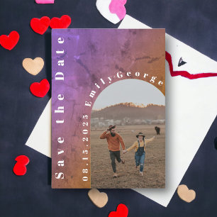 Reserva La Fecha Boda de fotografía de la pareja romántica moderna