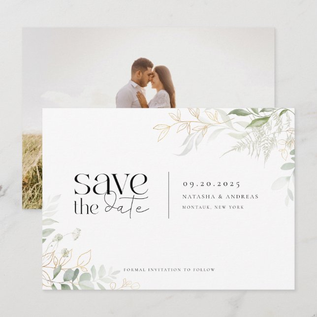 Reserva La Fecha Boda de fotografía de la vegetación forestal silve (Anverso / Reverso)