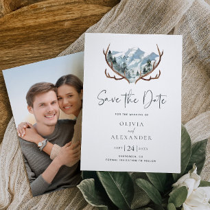 Reserva La Fecha Boda de fotografía de los Antlers Rústicos Mountai