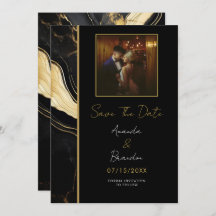 Boda de fotografía de mármol negro y oro de lujo