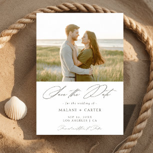 Reserva La Fecha Boda de fotografía de playa costera con escritura