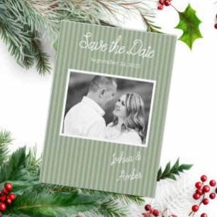 Reserva La Fecha Boda de fotografía de Sage Green Rustic Woodland