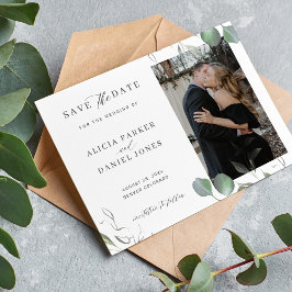 Reserva La Fecha Boda de fotografía de vegetación minimalista elega