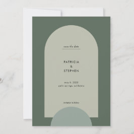 Reserva La Fecha Boda de fotografía del arco de boho verde moderno