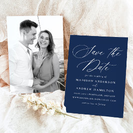 Reserva La Fecha Boda de fotografía elegante de la Marina de caligr