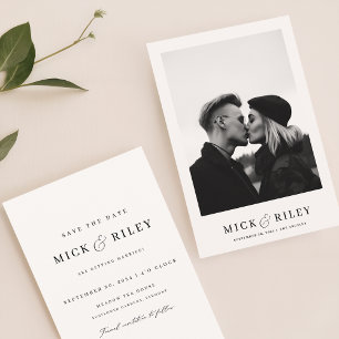 Reserva La Fecha Boda de fotografía minimalista simple y elegante