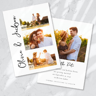 Reserva La Fecha Boda de fotografía moderna con escritura caligráfi