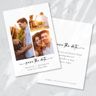 Reserva La Fecha Boda de fotografía moderna con escritura caligráfi