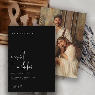 Reserva La Fecha Boda de fotografía moderna en blanco y negro