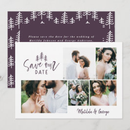Reserva La Fecha boda de fotografía multifoto de estilo rústico mín