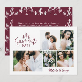 Reserva La Fecha boda de fotografía multifoto de estilo rústico mín