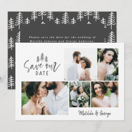 Reserva La Fecha boda de fotografía multifoto de estilo rústico mín