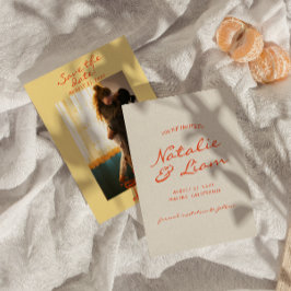 Reserva La Fecha Boda de fotografía retro colorido dibujado a mano