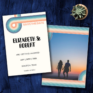 Reserva La Fecha Boda De Fotografía Retro Del Tema De Los 70 De Col